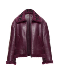 Balenciaga Shearling Trim Jacket Women Red | Burgundy Fur Coats