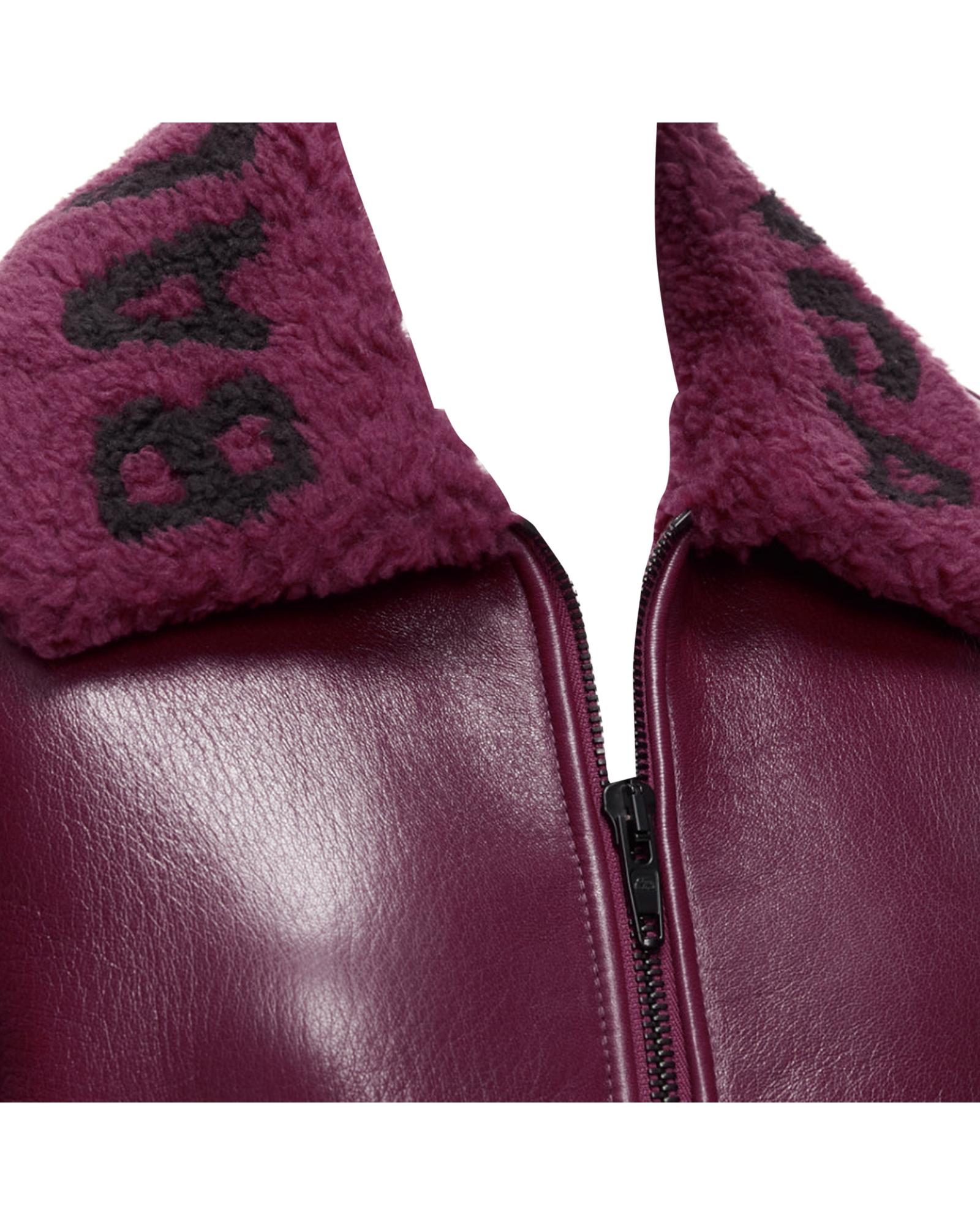 Balenciaga Shearling Trim Jacket Women Red | Burgundy Fur Coats