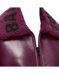 Balenciaga Shearling Trim Jacket Women Red | Burgundy Fur Coats