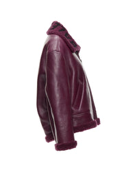 Balenciaga Shearling Lined Jacket Women Red | Burgundy Fur Coats