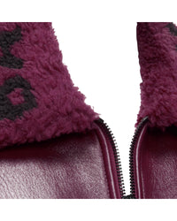 Balenciaga Shearling Lined Jacket Women Red | Burgundy Fur Coats