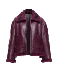 Balenciaga Shearling Lined Jacket Women Red | Burgundy Fur Coats
