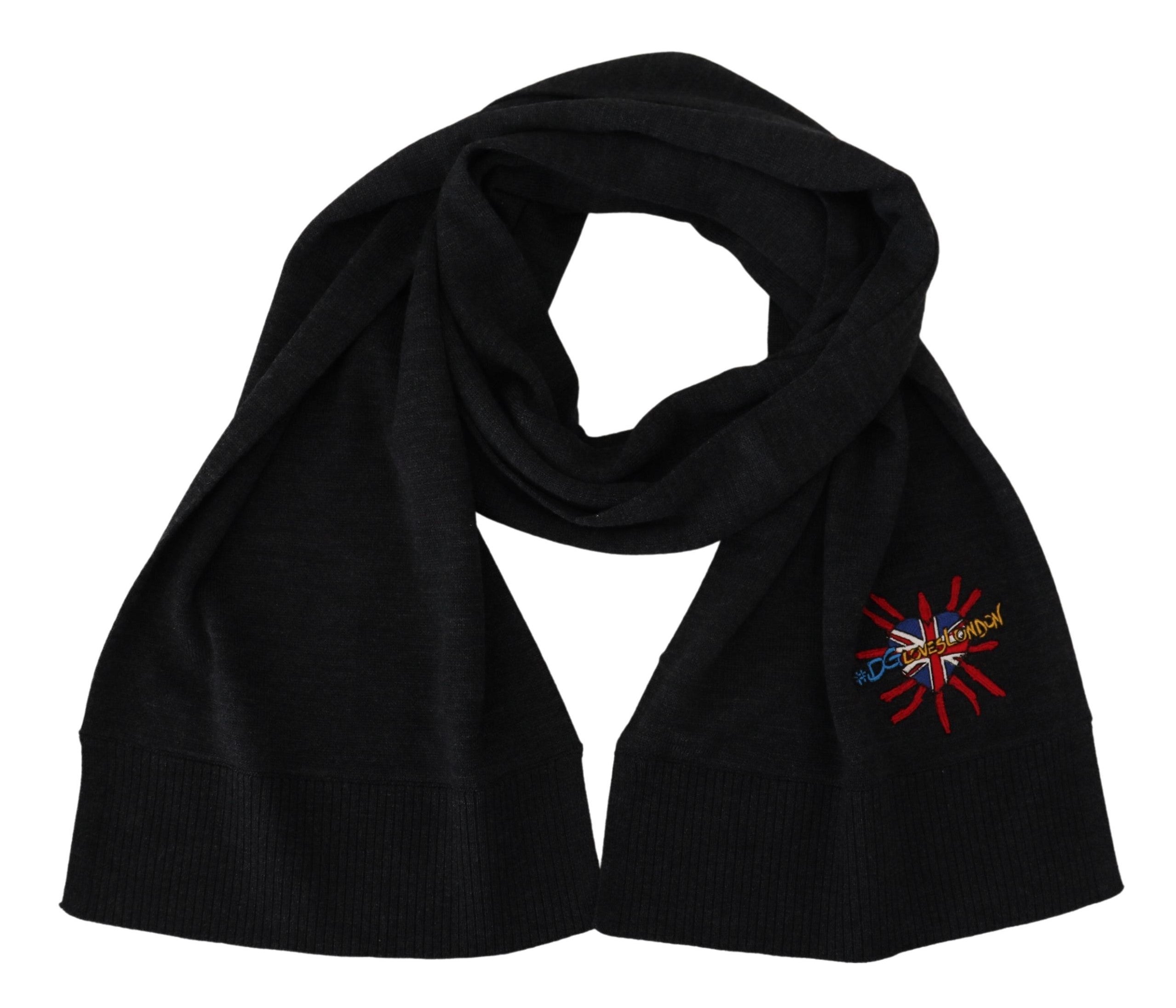 Dolce & Gabbana Dolce & Gabbana Black Sacred Heart #DGLovesLondon Wrap Women's Scarf