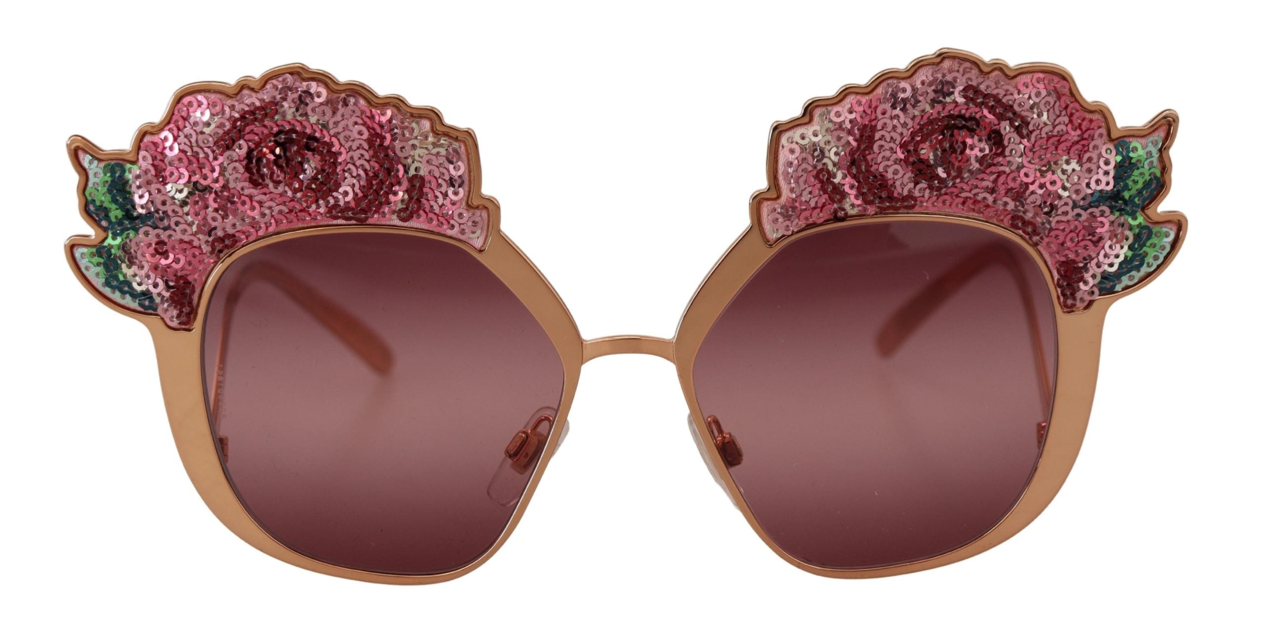 Dolce & Gabbana Dolce & Gabbana Pink Gold Rose Sequin Embroidery DG2202 Women's Sunglasses