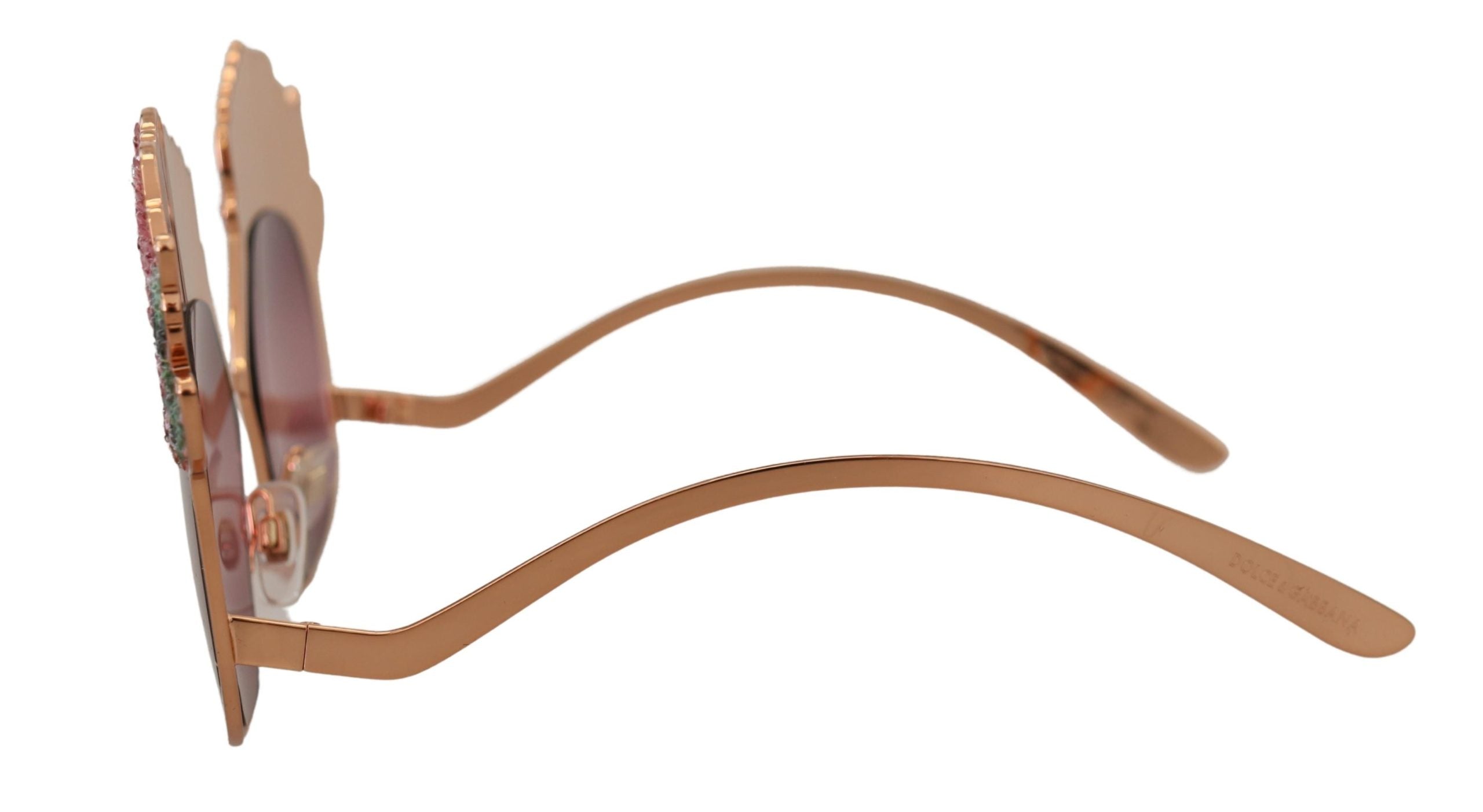 Dolce & Gabbana Dolce & Gabbana Pink Gold Rose Sequin Embroidery DG2202 Women's Sunglasses