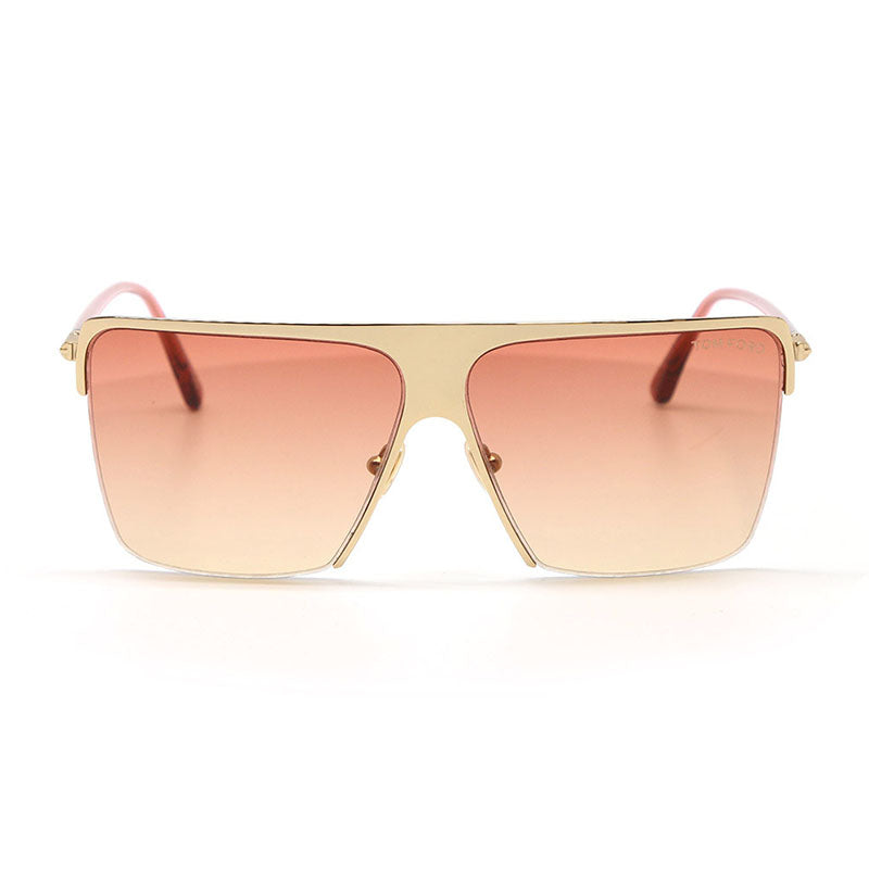 Tom Ford Sunglasses Square Semi Rim, Rose Gold Frame and Bordeaux Gradient Lens FT084028T