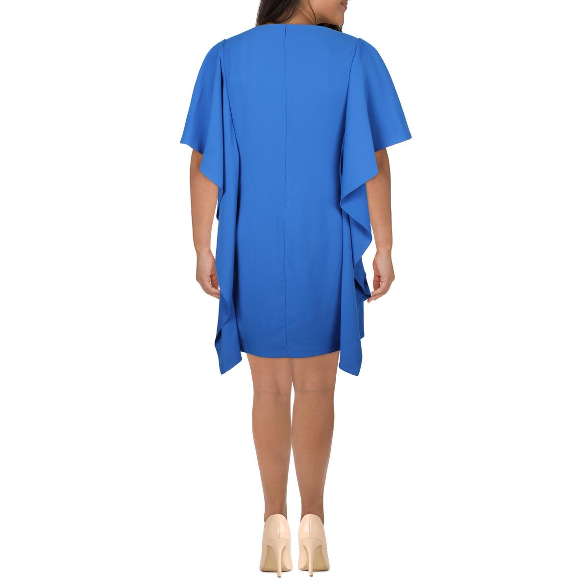 Womens Cascade Ruffle Polyester Cocktail And Party Dress