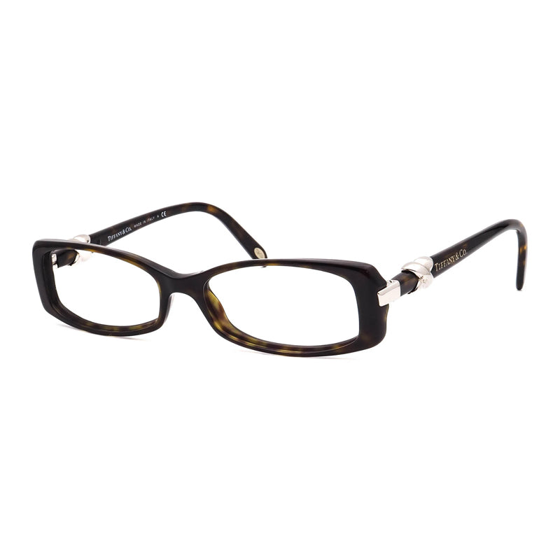 Tiffany & Co. Tiffany & Co. Eyeglasses Rectangle Full Rim, Dark Havana Frame and Clear Demo Lenses Lens TF20168015