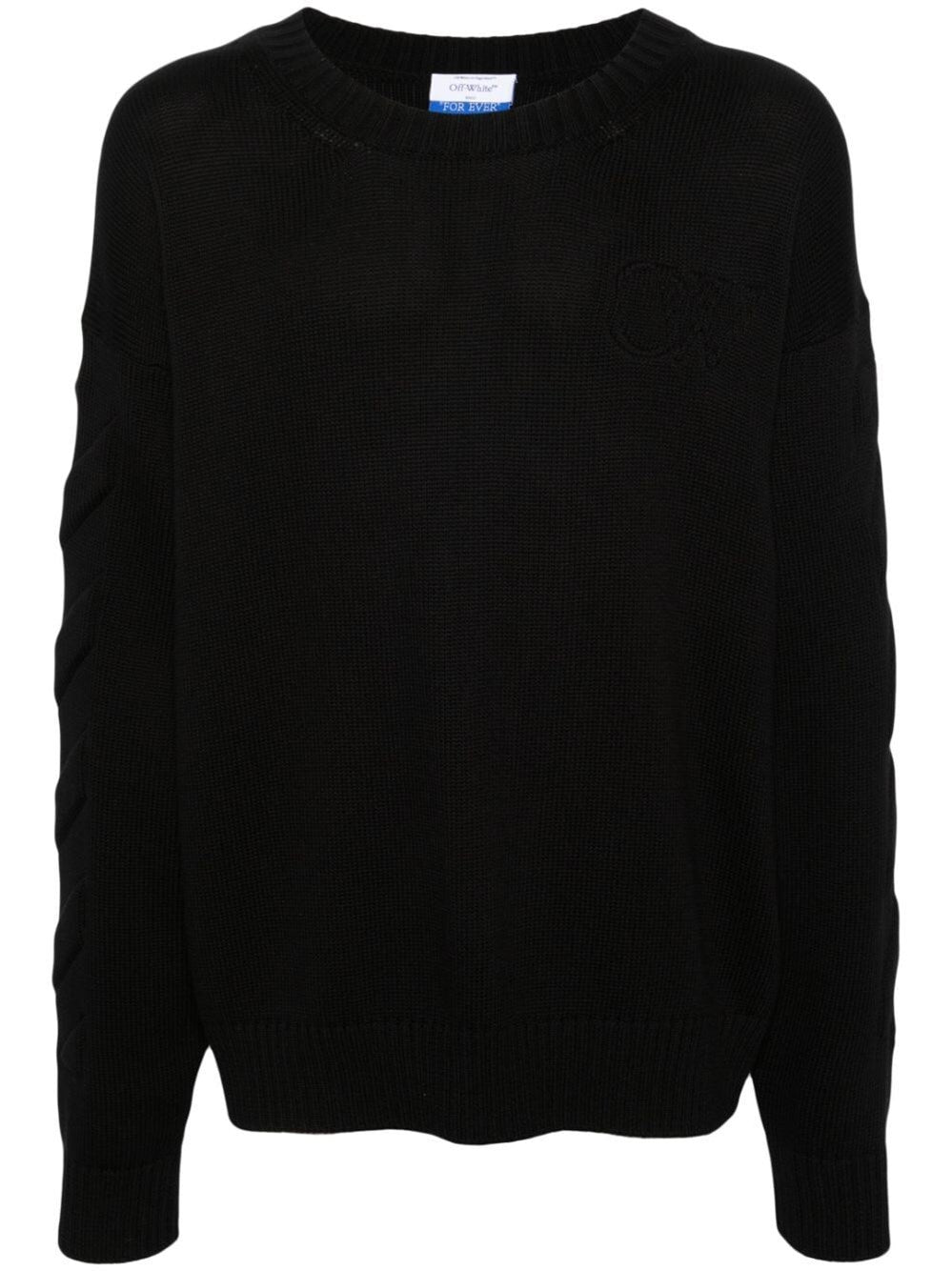 Off White Men `3D Diag` Knit Crew-Neck Sweater