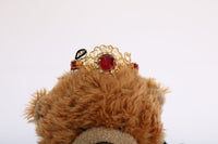 Dolce & Gabbana Dolce & Gabbana Teddy Bear Gold Crystal  Crown Tiara Diadem Hair Women's Band