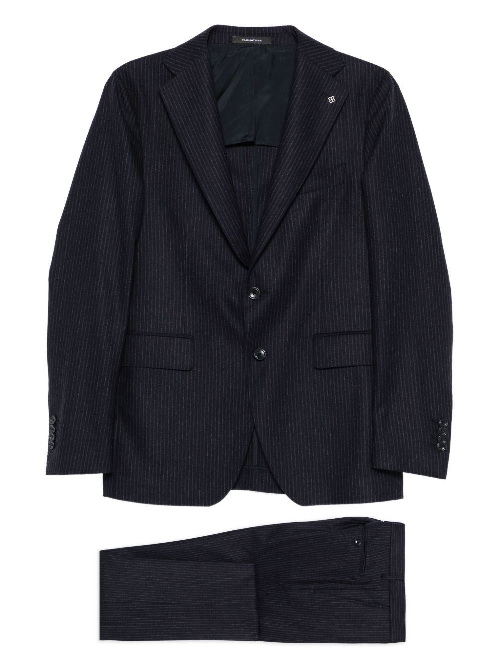 Tagliatore Men Vesuvio Pinstriped Single-Breasted Suit