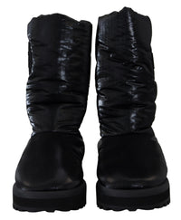 Dolce & Gabbana Black Boots Padded Mid Calf Winter Men's Shoes