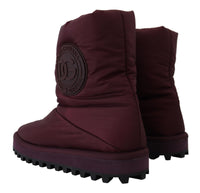 Dolce & Gabbana Bordeaux Nylon Boots Padded Mid Men's Shoes