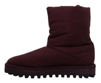 Dolce & Gabbana Bordeaux Nylon Boots Padded Mid Men's Shoes