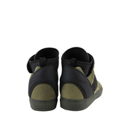 Balenciaga Men's High Top Black / Olive Green Suede Leather Sneakers 412349 3241