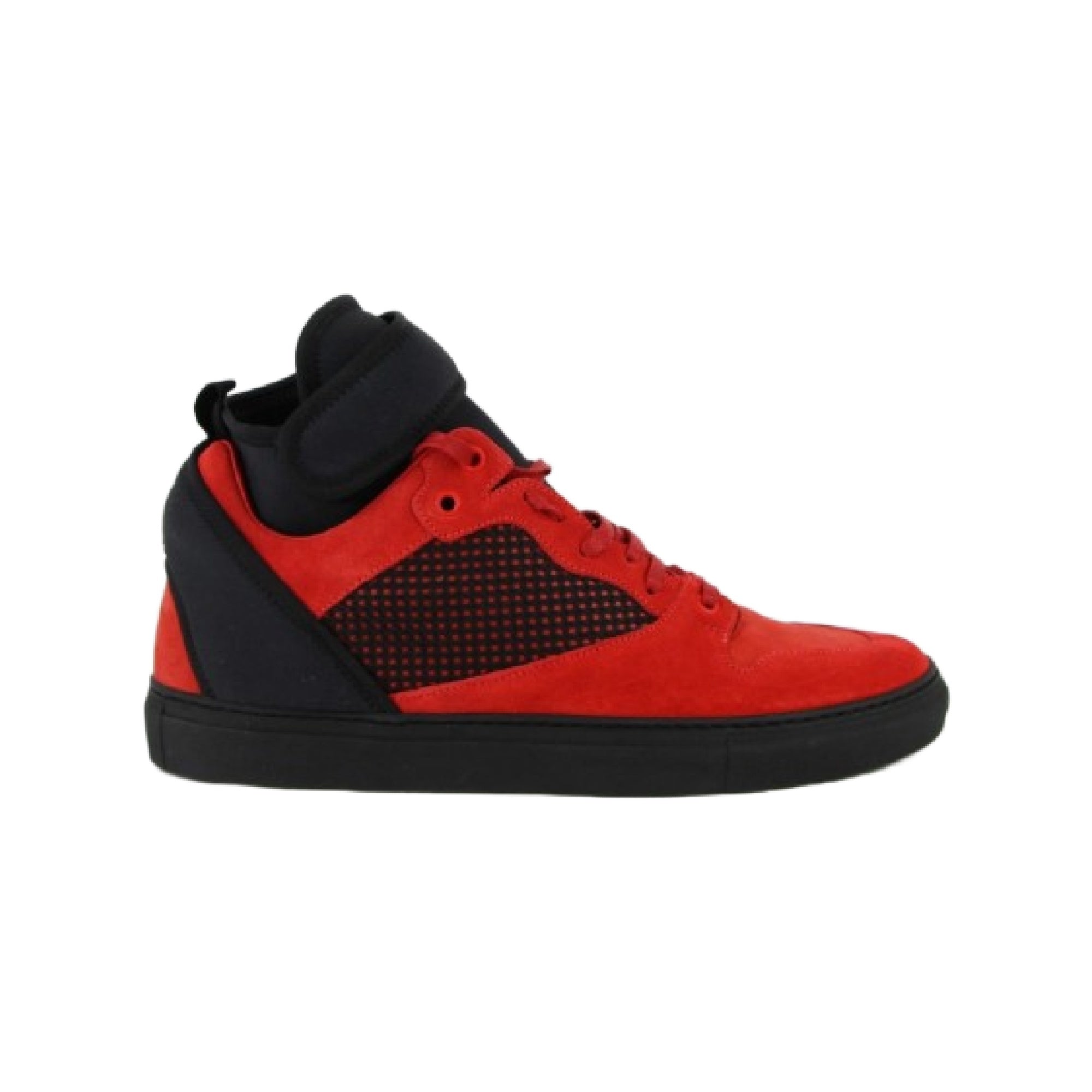 Balenciaga Balenciaga Men's High Top Black / Red Suede Leather Sneakers