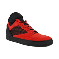 Balenciaga Balenciaga Men's High Top Black / Red Suede Leather Sneakers
