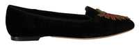 Dolce & Gabbana Dolce & Gabbana Black DG Sacred Heart Patch Slip On Flat Women's Shoes