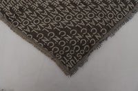 Costume National Gray Logo Knit Neck Wrap Shawl Women's Scarf