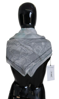 Costume National Gray Print Shawl Foulard Branded Women's Scarf