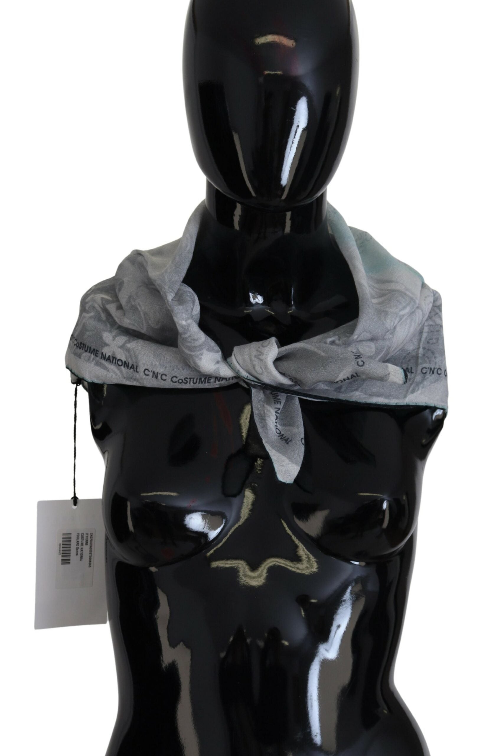 Costume National Gray Print Shawl Foulard Branded Women's Scarf