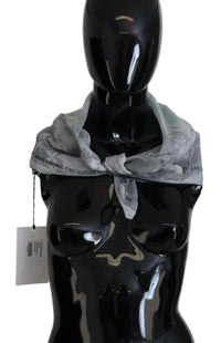 Costume National Gray Print Shawl Foulard Branded Women's Scarf
