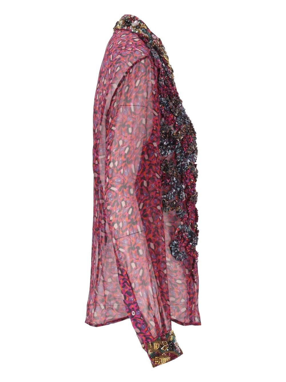 Dries Van Noten Women Sequin-Embellished Ruffled Shirt