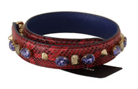 Dolce & Gabbana Dolce & Gabbana Red Exotic Leather Crystals Bag Shoulder Women's Strap
