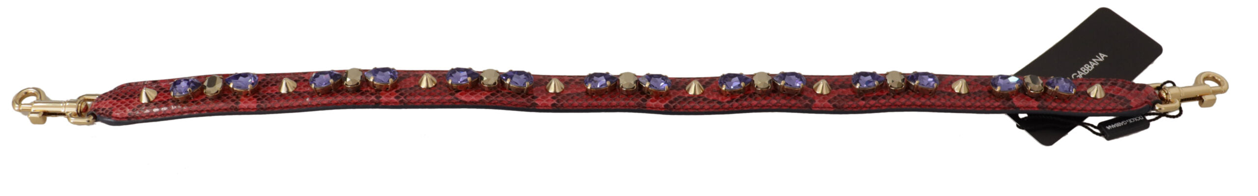 Dolce & Gabbana Dolce & Gabbana Red Exotic Leather Crystals Bag Shoulder Women's Strap