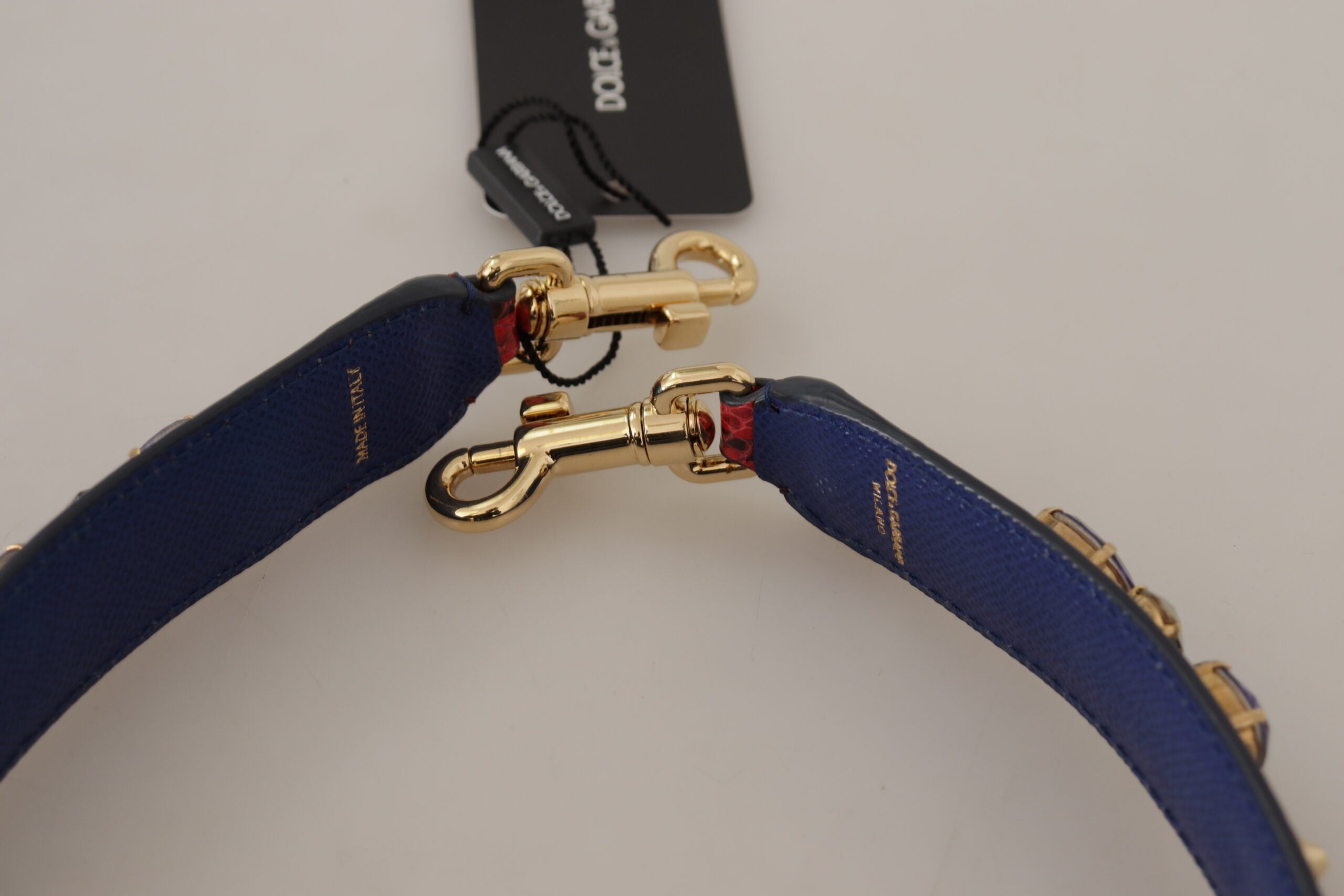 Dolce & Gabbana Dolce & Gabbana Red Exotic Leather Crystals Bag Shoulder Women's Strap