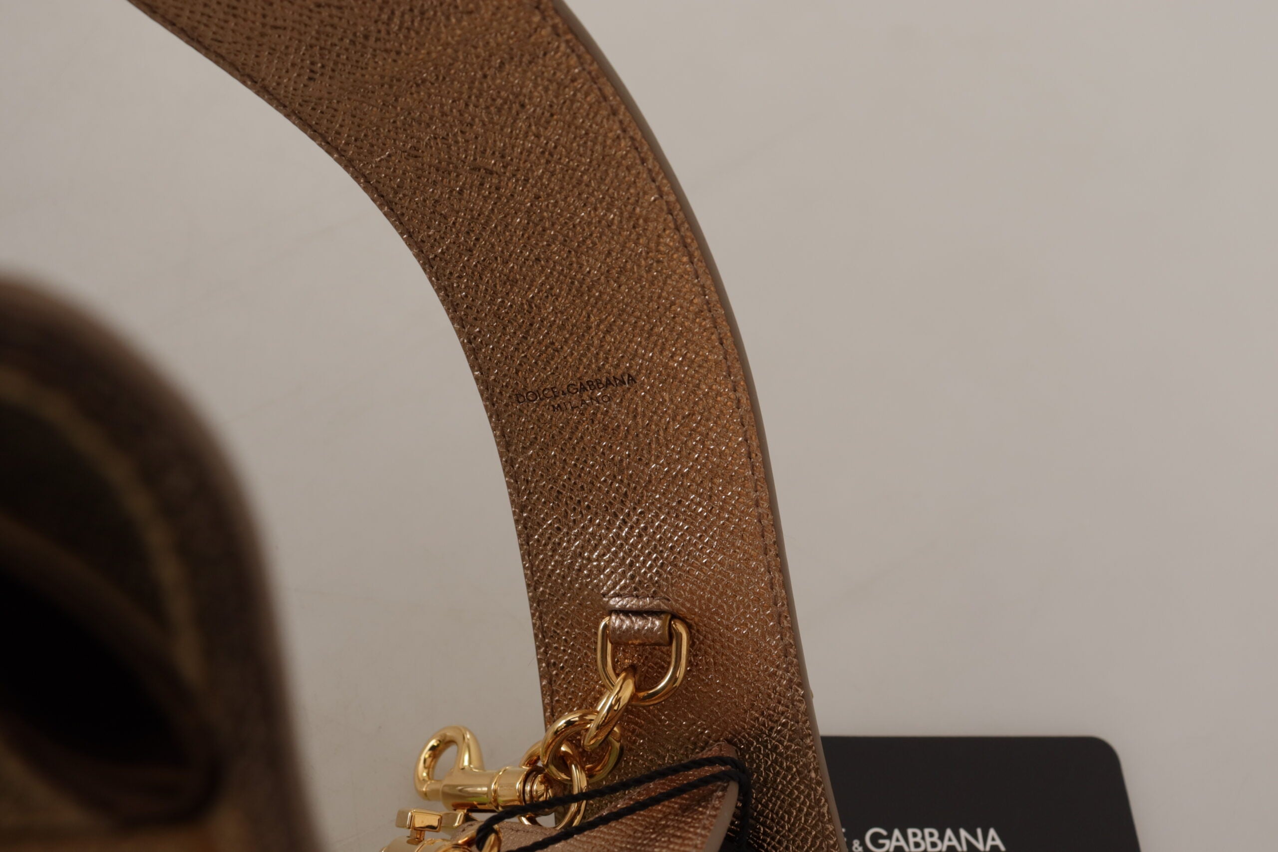 Dolce & Gabbana Dolce & Gabbana Gold Leather LOVE Patch Bag Shoulder Women's Strap