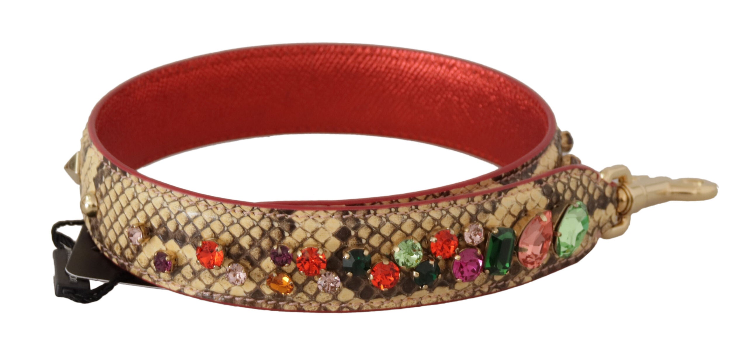 Dolce & Gabbana Dolce & Gabbana Beige Exotic Leather Crystals Shoulder Women's Strap