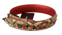 Dolce & Gabbana Dolce & Gabbana Beige Exotic Leather Crystals Shoulder Women's Strap