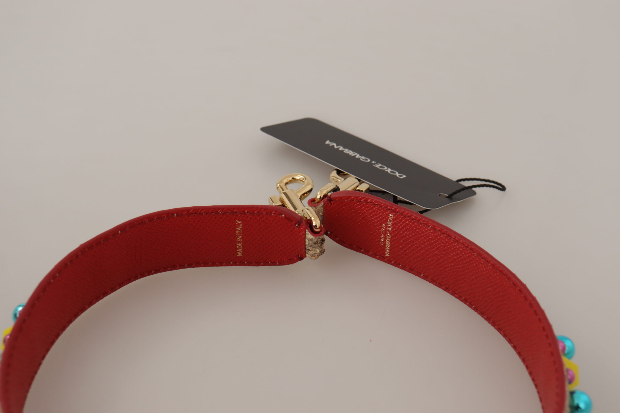 Dolce & Gabbana Dolce & Gabbana Beige Python Leather Crystals Shoulder Women's Strap