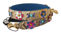 Dolce & Gabbana Dolce & Gabbana Beige Python Leather Floral Studded Shoulder Women's Strap