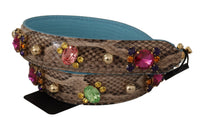 Dolce & Gabbana Dolce & Gabbana Brown Exotic Leather Crystals Shoulder Women's Strap