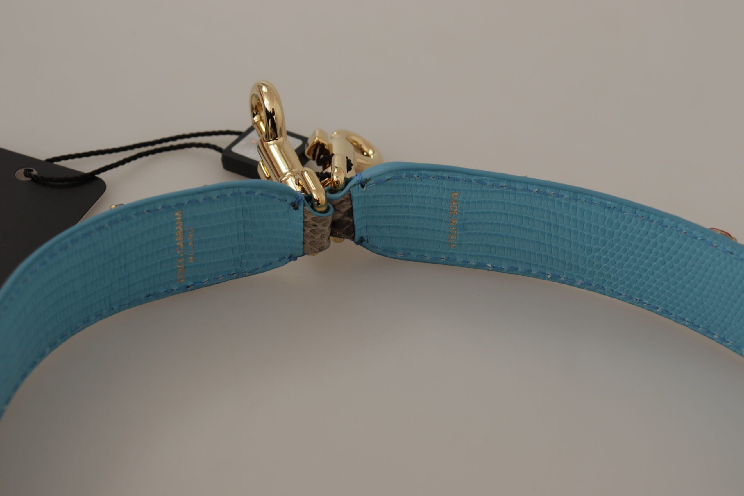 Dolce & Gabbana Dolce & Gabbana Brown Exotic Leather Crystals Shoulder Women's Strap