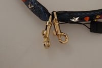 Dolce & Gabbana Dolce & Gabbana Blue Exotic Leather Crystals Reversible Shoulder Women's Strap