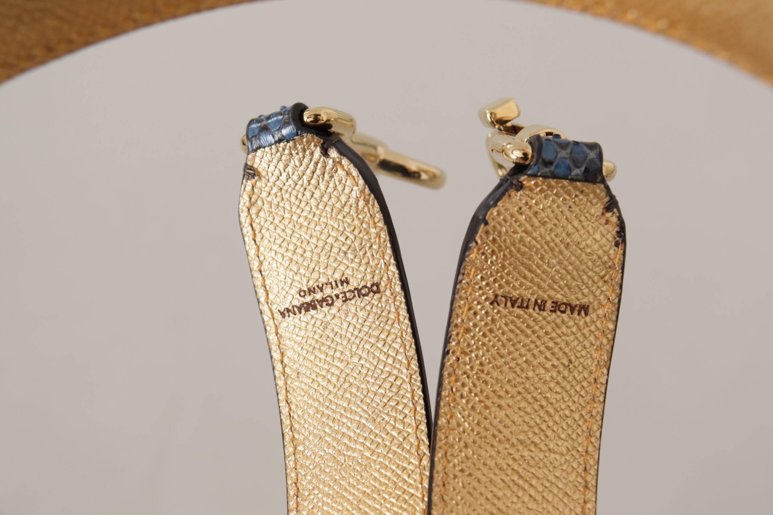Dolce & Gabbana Dolce & Gabbana Blue Exotic Leather Crystals Shoulder Women's Strap