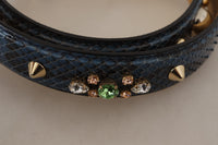 Dolce & Gabbana Dolce & Gabbana Blue Exotic Leather Crystals Shoulder Women's Strap