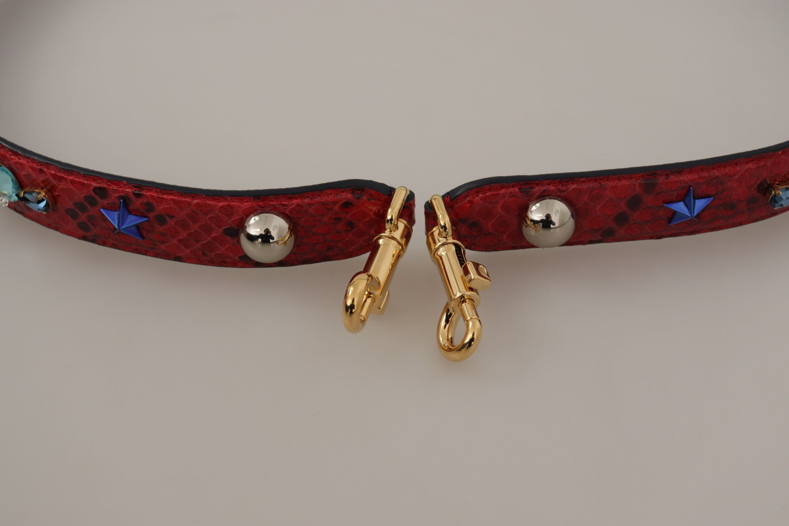 Dolce & Gabbana Dolce & Gabbana Red Exotic Leather Crystals Shoulder Women's Strap