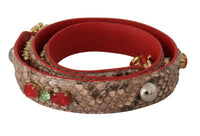 Dolce & Gabbana Dolce & Gabbana Brown Python Leather Crystals Shoulder Women's Strap