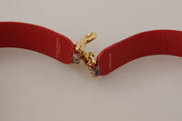Dolce & Gabbana Dolce & Gabbana Brown Python Leather Crystals Shoulder Women's Strap
