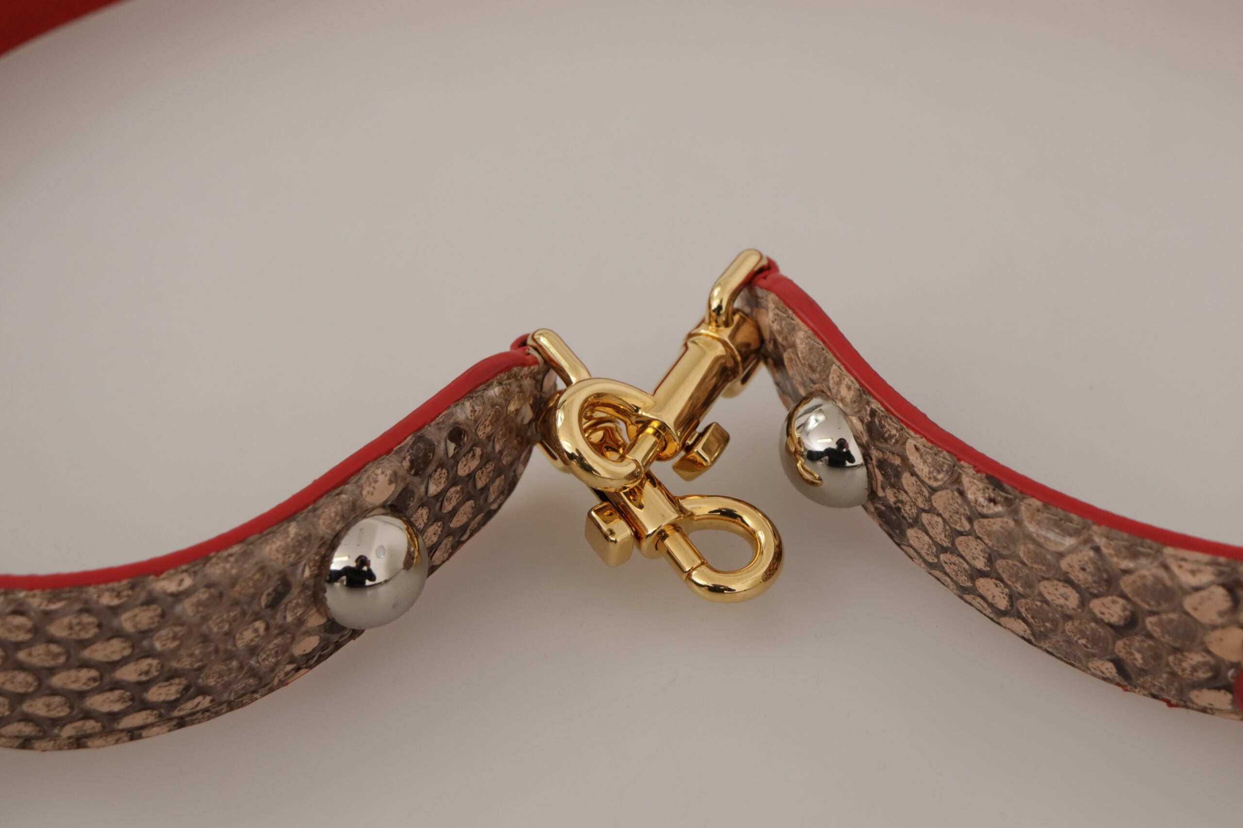 Dolce & Gabbana Dolce & Gabbana Brown Python Leather Crystals Shoulder Women's Strap