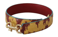 Dolce & Gabbana Dolce & Gabbana Yellow Red Leather Gold Tone Shoulder Women's Strap