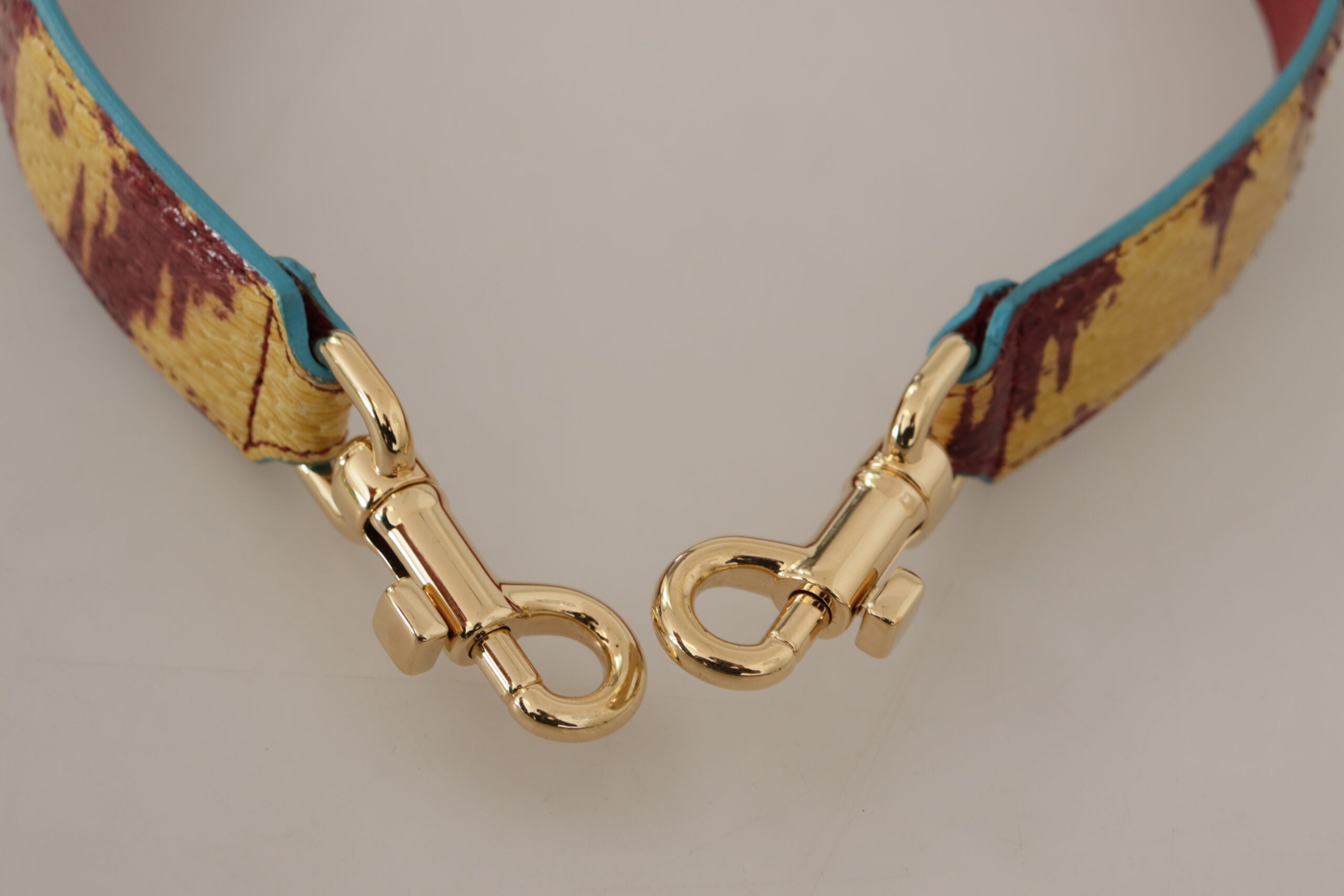 Dolce & Gabbana Dolce & Gabbana Yellow Red Leather Gold Tone Shoulder Women's Strap