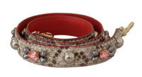 Dolce & Gabbana Dolce & Gabbana Beige Exotic Leather Studded Shoulder Women's Strap