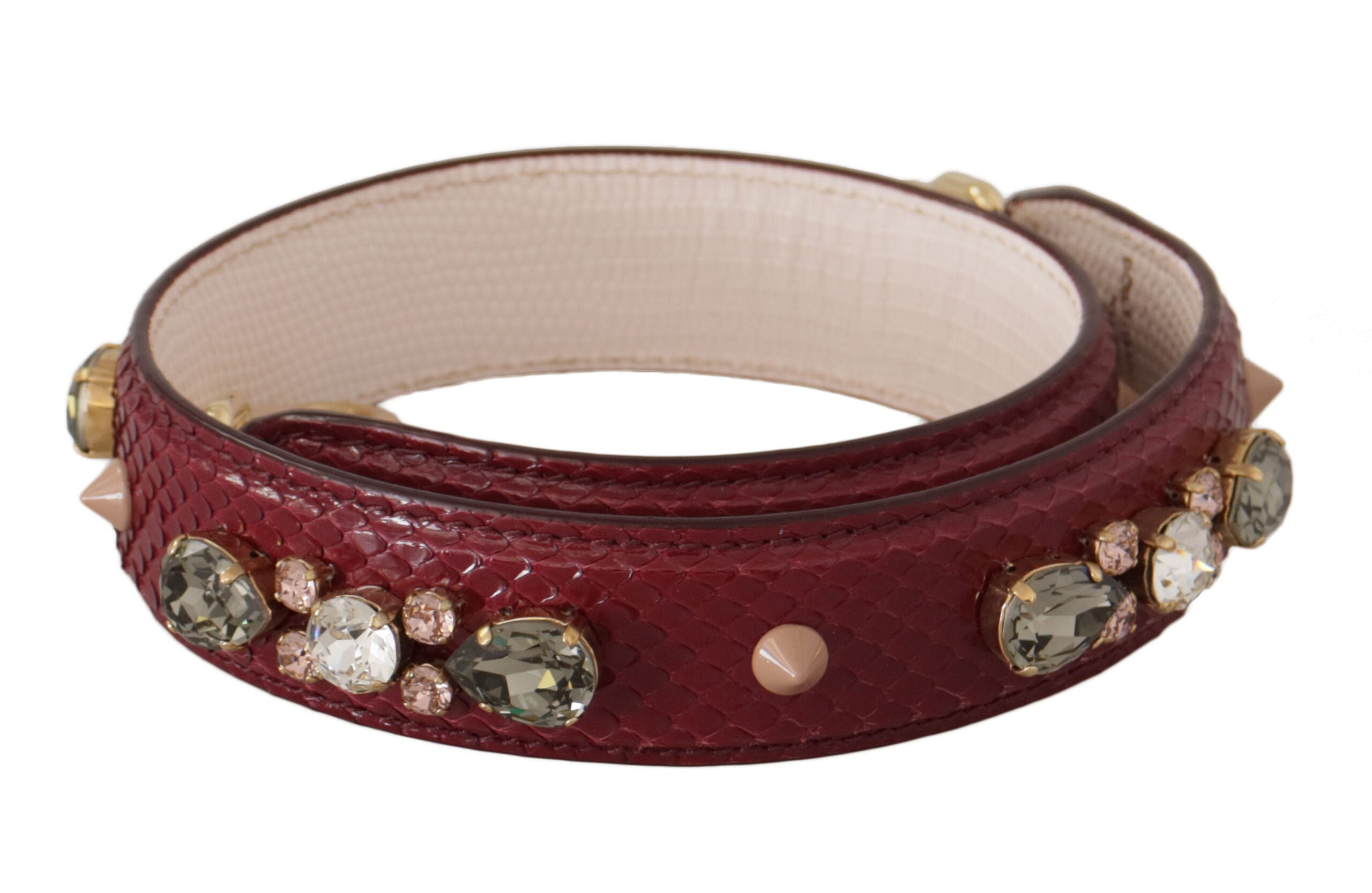 Dolce & Gabbana Dolce & Gabbana Bordeaux Leather Crystals Bag Shoulder Women's Strap