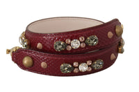 Dolce & Gabbana Dolce & Gabbana Bordeaux Leather Crystals Bag Shoulder Women's Strap
