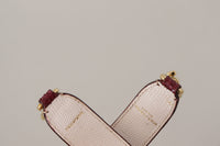 Dolce & Gabbana Dolce & Gabbana Bordeaux Leather Crystals Bag Shoulder Women's Strap